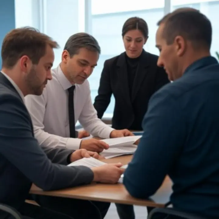 Bestuursleden van Sportclub Franeker tijdens een overleg over verantwoord spelen beleid.
