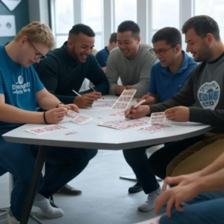 Leden van Sportclub Franeker tijdens een gezellige loterijtrekking in het clubhuis