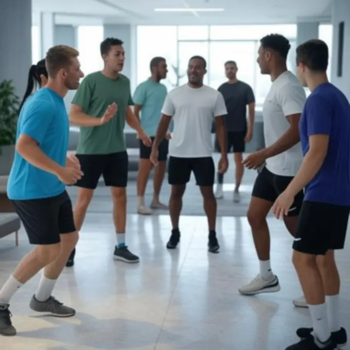 Actieve leden van Sportclub Franeker tijdens een sporttraining