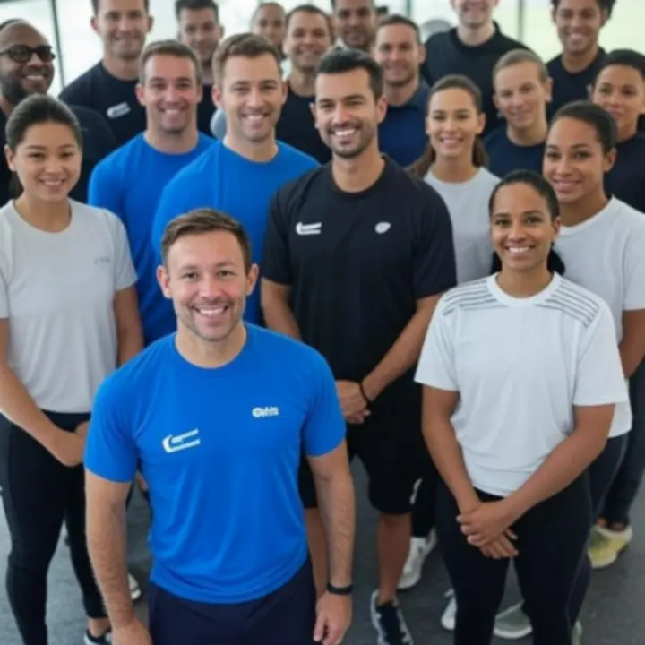 Team van Sportclub Franeker bestaande uit coaches en medewerkers.